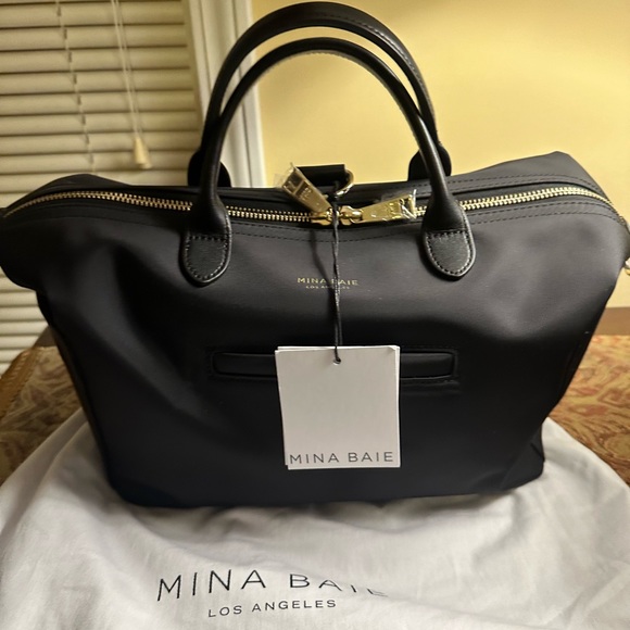 Emmy Mini Black Nylon Bag Brand New! Mina Baie - Picture 10 of 12